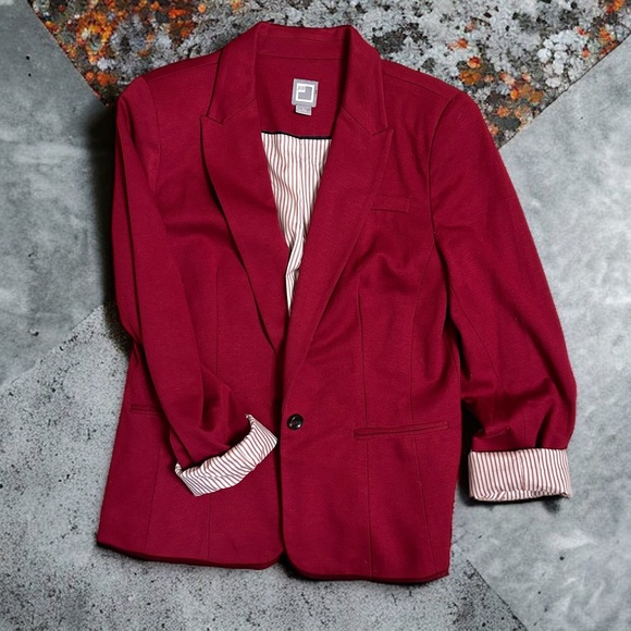 JCPenney Raspberry Blazer Jacket | Size L | - Picture 3 of 14